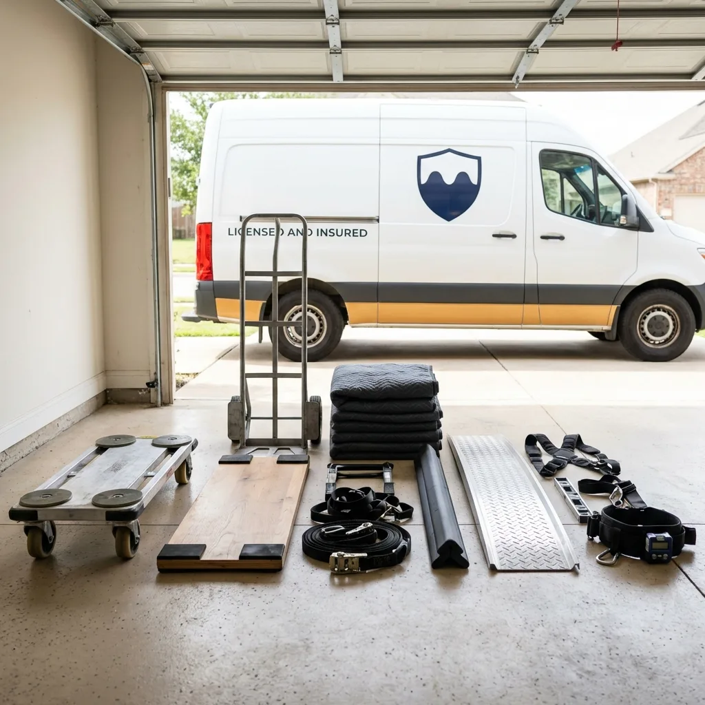 Professional moving gear including air-skate dolly and piano board